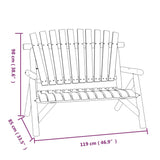 NNEVL 2-Seater Garden Bench 119x85x98 cm Solid Wood Spruce