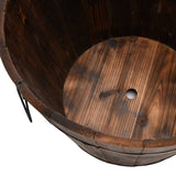 NNEVL 3 Piece Wooden Bucket Planter Set Solid Wood Fir