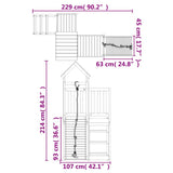 NNEVL Playhouse with Climbing Wall Solid Wood Pine