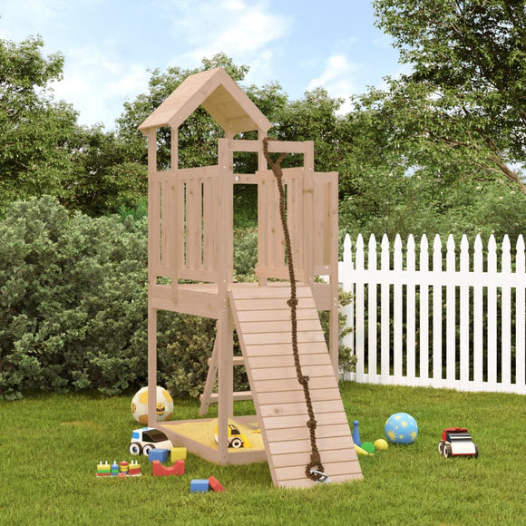 NNEVL Playhouse with Climbing Wall Solid Wood Pine