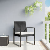 NNEVL Garden Dining Chairs 2 pcs Black PP Rattan