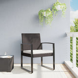 NNEVL Garden Dining Chairs 2 pcs Brown PP Rattan