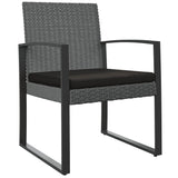 NNEVL Garden Dining Chairs 2 pcs Dark Grey PP Rattan