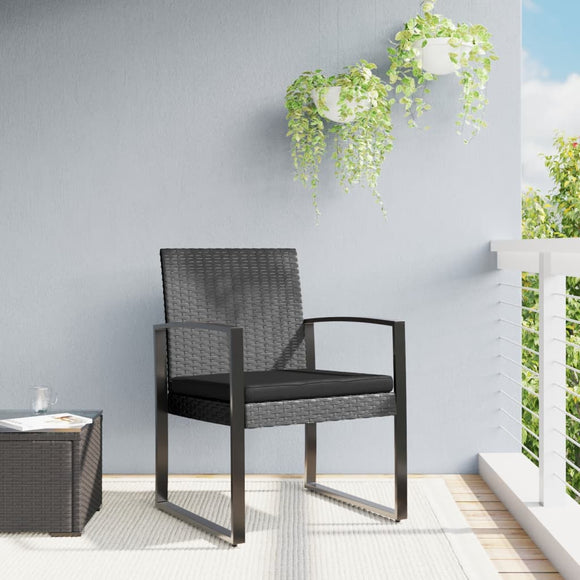 NNEVL Garden Dining Chairs 2 pcs Dark Grey PP Rattan