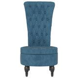 NNEVL High Back Chair Blue Velvet Button Design