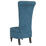 NNEVL High Back Chair Blue Velvet Button Design