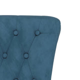NNEVL High Back Chair Blue Velvet Button Design