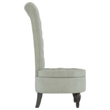 NNEVL High Back Chair Light Grey Velvet Button Design