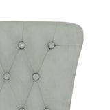 NNEVL High Back Chair Light Grey Velvet Button Design