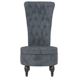 NNEVL High Back Chair Dark Grey Velvet Button Design