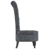 NNEVL High Back Chair Dark Grey Velvet Button Design