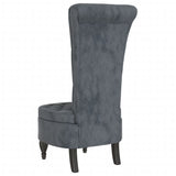 NNEVL High Back Chair Dark Grey Velvet Button Design