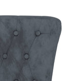 NNEVL High Back Chair Dark Grey Velvet Button Design