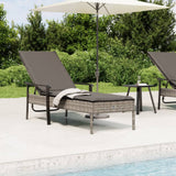 NNEVL Sun Lounger with Cushion Grey Poly Rattan