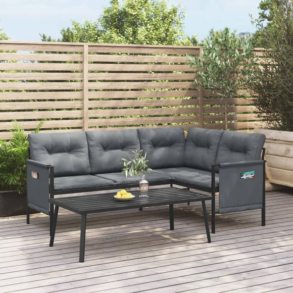NNEVL 2 Piece Garden Lounge Set  Anthracite Steel