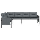 NNEVL Garden Corner Sofa Anthracite Steel and Textilene