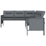 NNEVL Garden Corner Sofa Anthracite Steel and Textilene