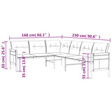 NNEVL Garden Corner Sofa Anthracite Steel and Textilene