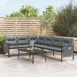 NNEVL Garden Corner Sofa Anthracite Steel and Textilene