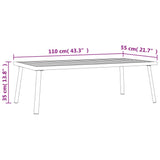NNEVL Garden Coffee Table Anthracite 110x55x35cm Steel