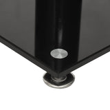 NNEVL Speaker Stands 2 pcs Black Tempered Glass 3 Pillars Design
