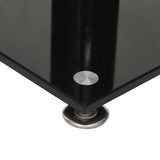NNEVL Speaker Stands 2pcs Black&Silver Tempered Glass 2 Pillars Design