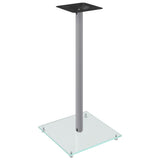 NNEVL Speaker Stands 2 pcs Silver Tempered Glass 1 Pillar Design