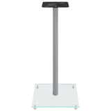 NNEVL Speaker Stands 2 pcs Silver Tempered Glass 1 Pillar Design
