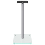 NNEVL Speaker Stands 2 pcs Silver Tempered Glass 1 Pillar Design