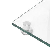 NNEVL Speaker Stands 2 pcs Silver Tempered Glass 1 Pillar Design