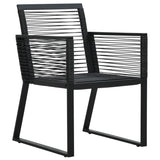NNEVL 5 Piece Garden Dining Set Black PVC Rattan