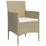 NNEVL 5 Piece Garden Dining Set with Cushions Beige and Black