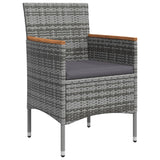 NNEVL 5 Piece Garden Dining Set with Cushions Grey and Black