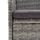 NNEVL 5 Piece Garden Dining Set with Cushions Grey and Black