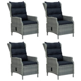 NNEVL 5 Piece Garden Dining Set Light Grey Poly Rattan