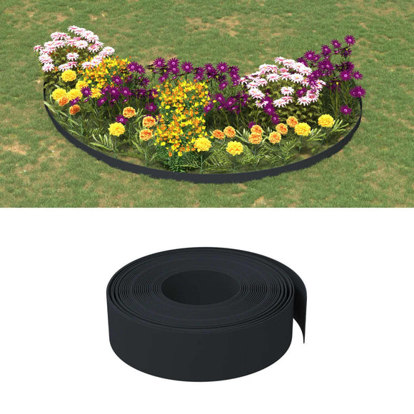 NNEVL Garden Edging Black 10 m 15 cm Polyethylene