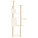 NNEVL Cat Tree with Sisal Scratching Posts Cream 166 cm