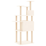 NNEVL Cat Tree with Sisal Scratching Posts Cream 166 cm