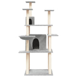 NNEVL Cat Tree with Sisal Scratching Posts Light Grey 166 cm