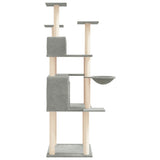 NNEVL Cat Tree with Sisal Scratching Posts Light Grey 166 cm