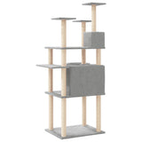NNEVL Cat Tree with Sisal Scratching Posts Light Grey 166 cm