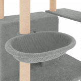 NNEVL Cat Tree with Sisal Scratching Posts Light Grey 166 cm