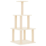 NNEVL Cat Tree with Sisal Scratching Posts Cream 111 cm