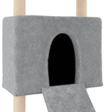 NNEVL Cat Tree with Sisal Scratching Posts Light Grey 153 cm