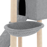 NNEVL Cat Tree with Sisal Scratching Posts Light Grey 153 cm