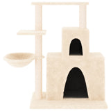 NNEVL Cat Tree with Sisal Scratching Posts Cream 83 cm