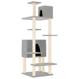 NNEVL Cat Tree with Sisal Scratching Posts Light Grey 154 cm