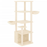 NNEVL Cat Tree with Sisal Scratching Posts Cream 147 cm