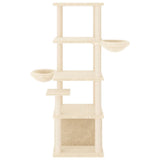 NNEVL Cat Tree with Sisal Scratching Posts Cream 147 cm