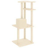 NNEVL Cat Tree with Sisal Scratching Posts Cream 123 cm